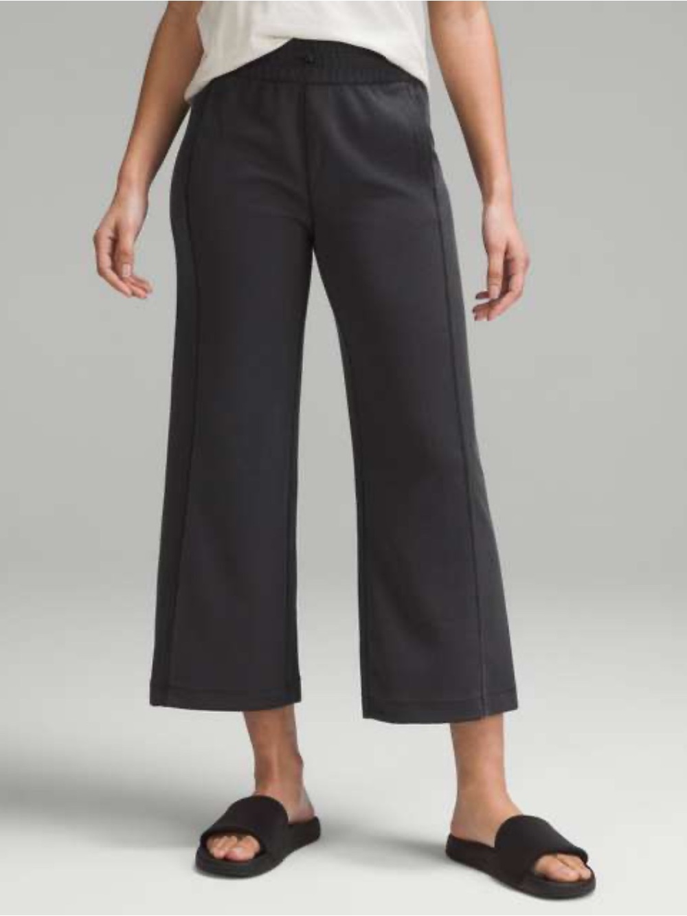 lululemon athletica Black Cropped Wide-Leg Pants